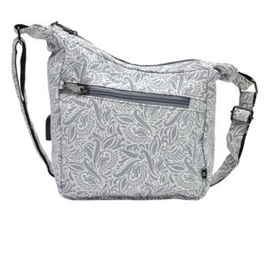 Nupouch Anti theft crossbody bag Gray Paisley NWT